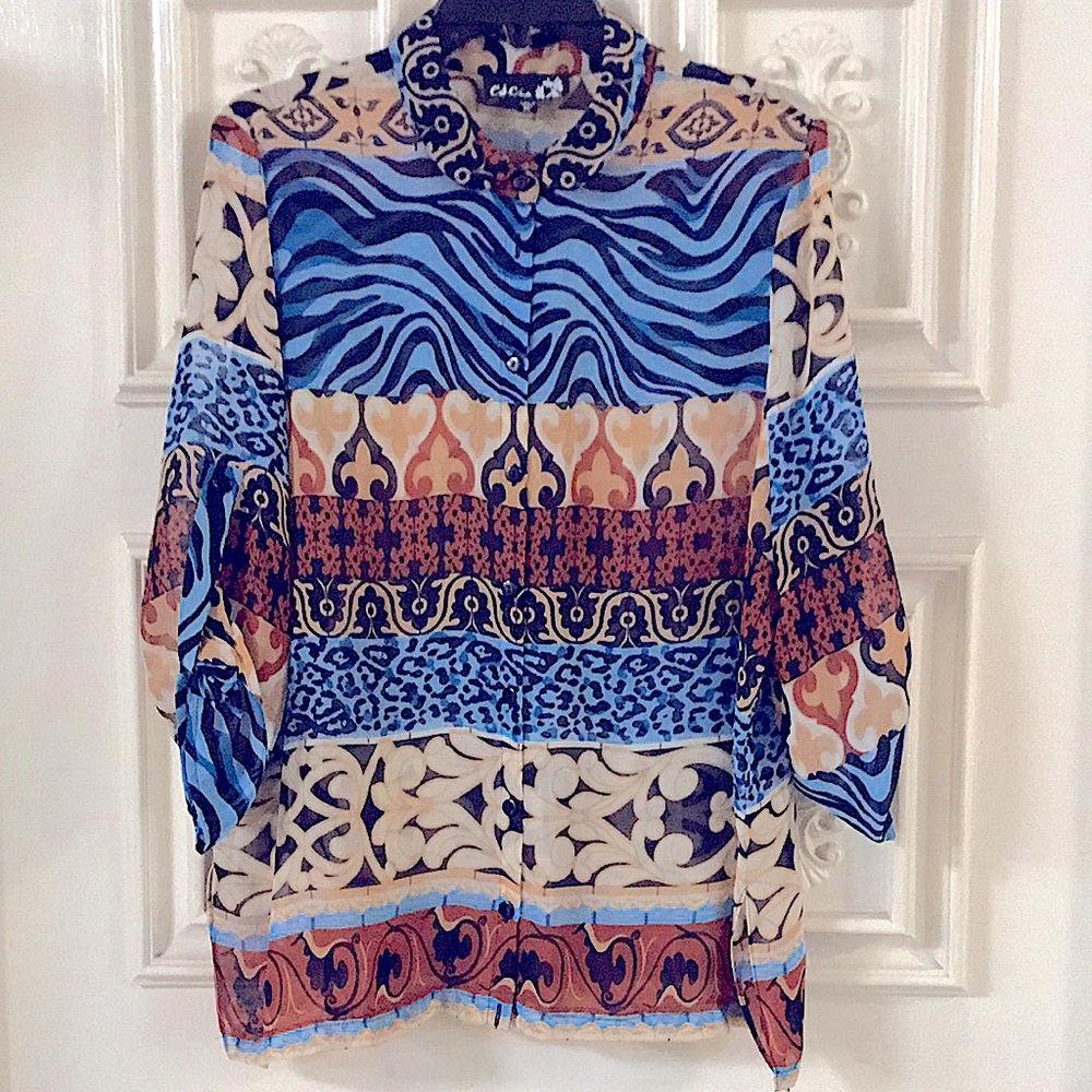 Csc Studio - Shear Button-Down Blouse - image 1